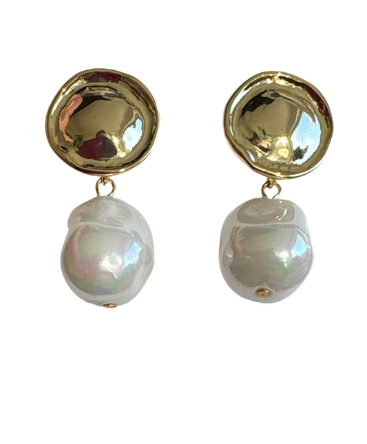 Baroque Sealed Pearl Studs