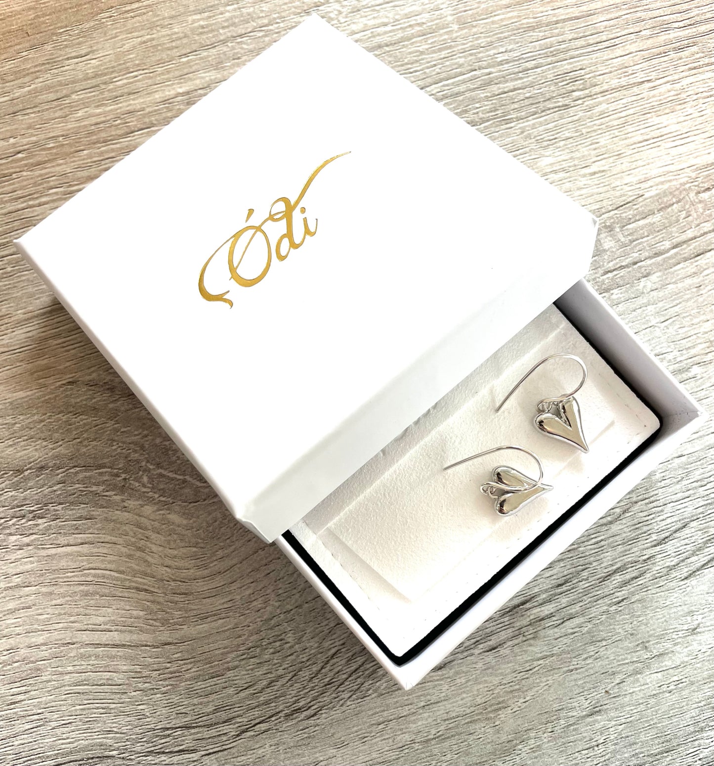 Modern Hearts- small Ear Wires Earrings in Gold or silver