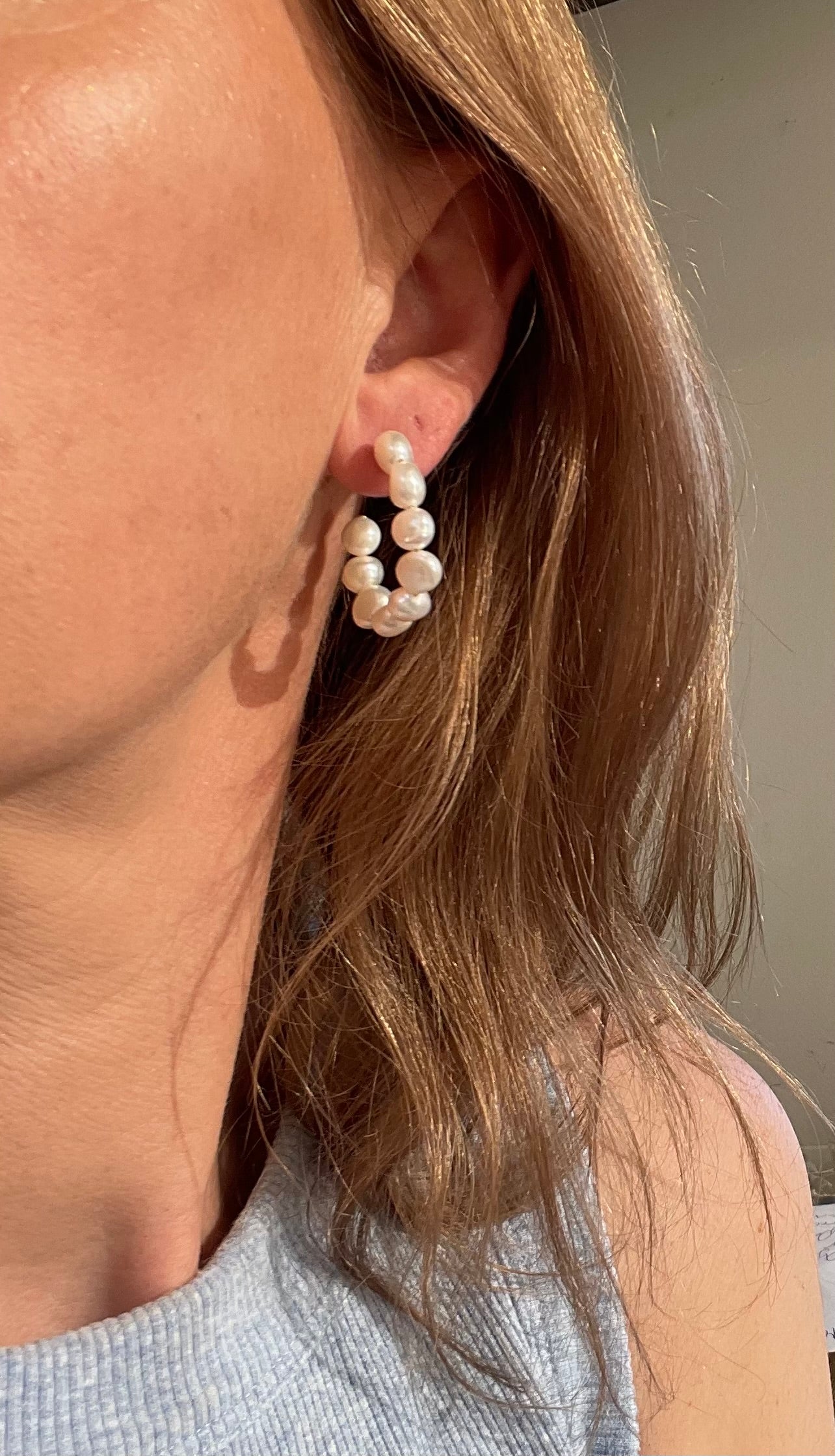 Nugget Pearl Hoops-gold or silver fittings #118 #193