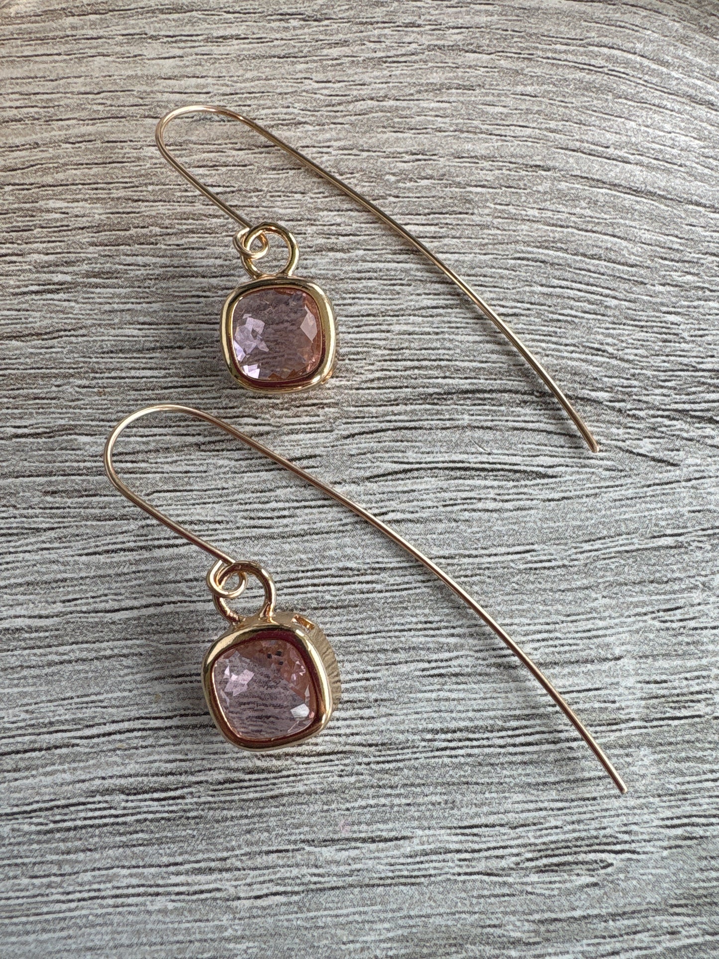 Glass Cushion Statement Ear Wires Gold in your choice of colour