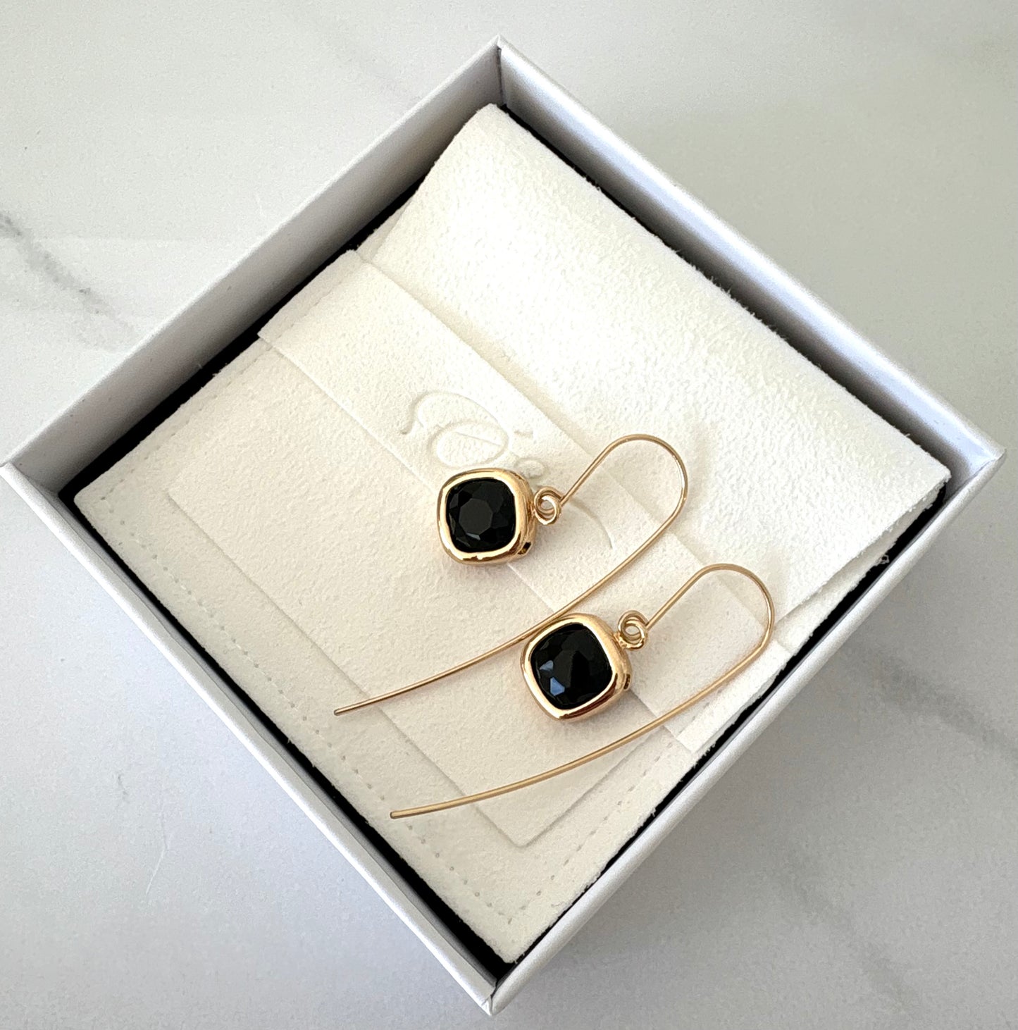 Cushion cut Jewel on Statement Ear Wires