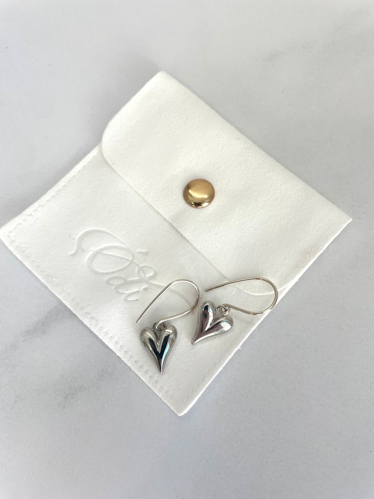 Modern Hearts- Earrings in Silver- small version