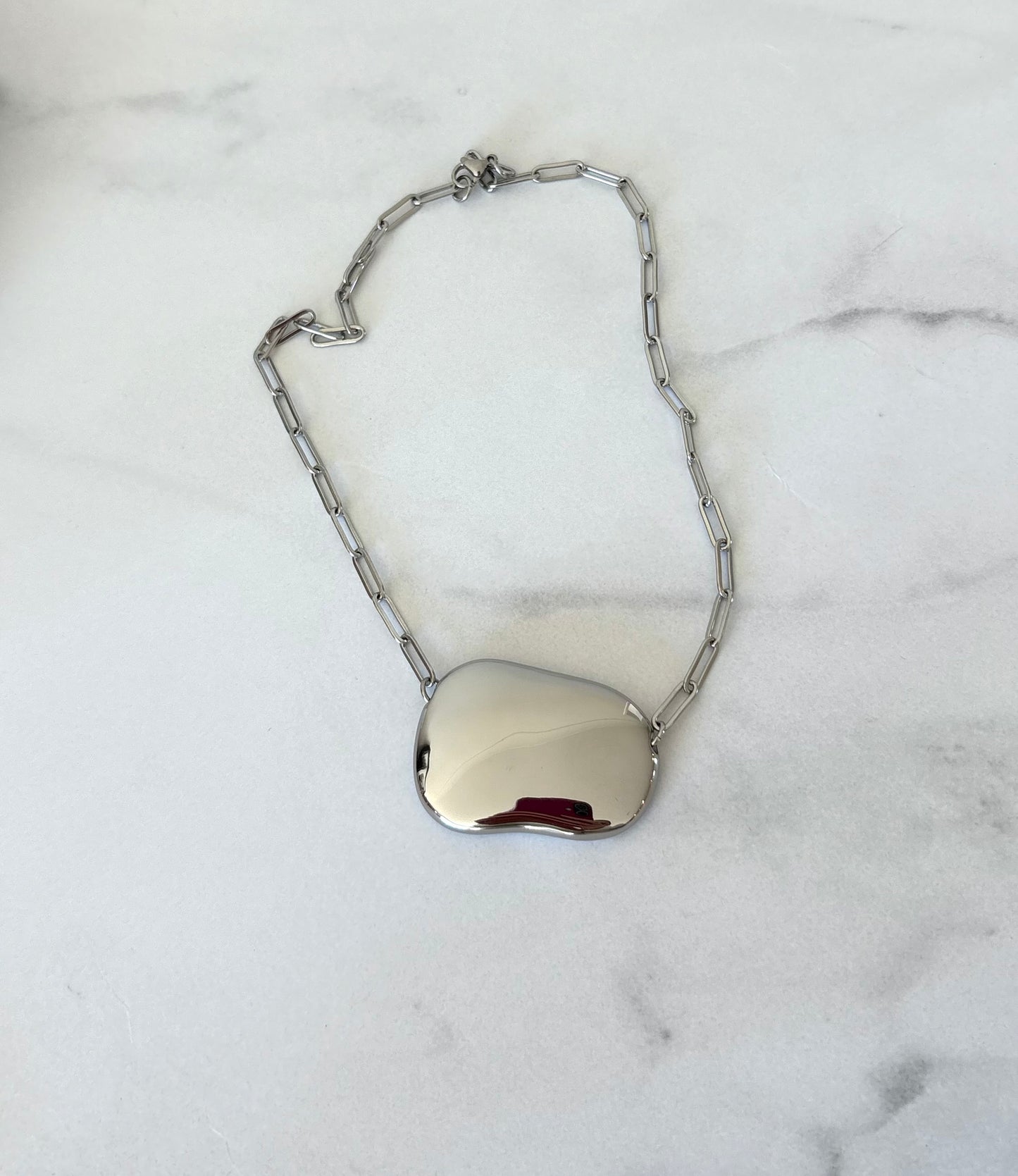 Pebble Necklace-Gold Stainless Steel