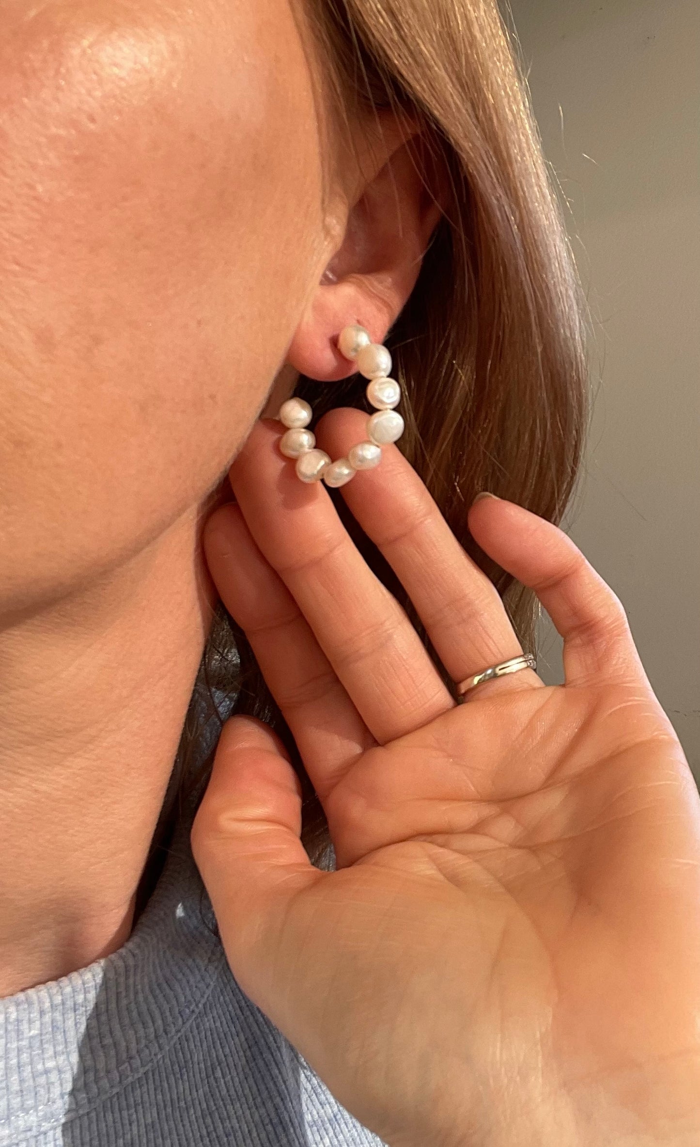 Nugget Pearl Hoops-gold or silver fittings #118 #193
