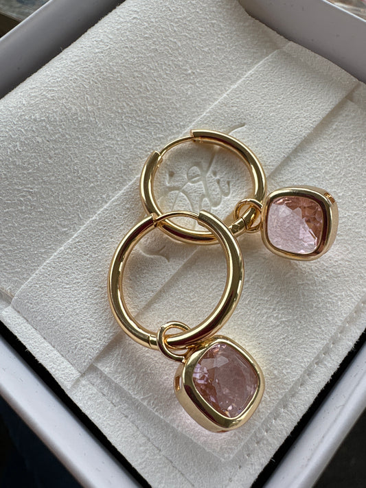 Glass Cushion Hoops Baby Pink