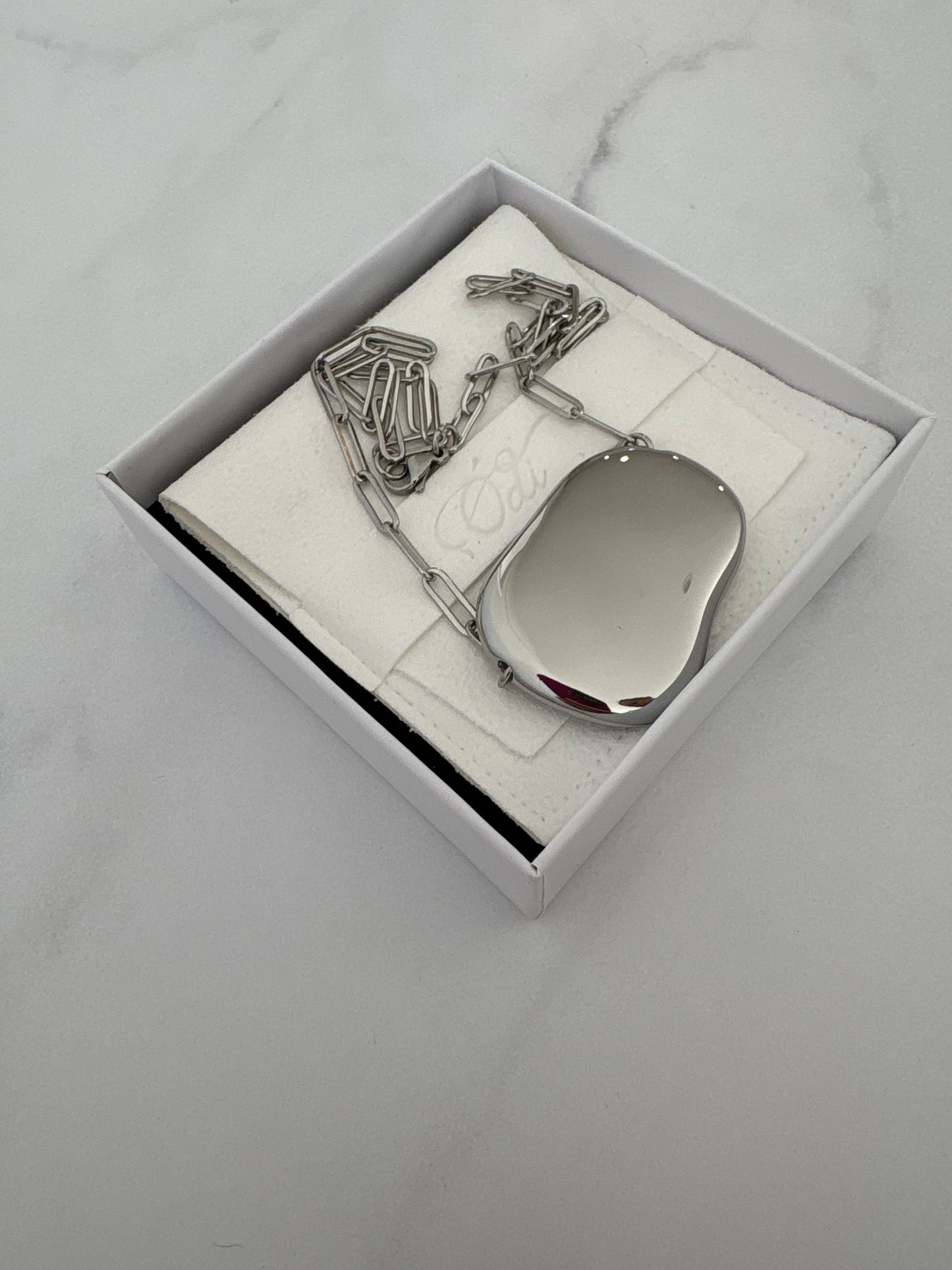 Pebble Necklace-Gold Stainless Steel