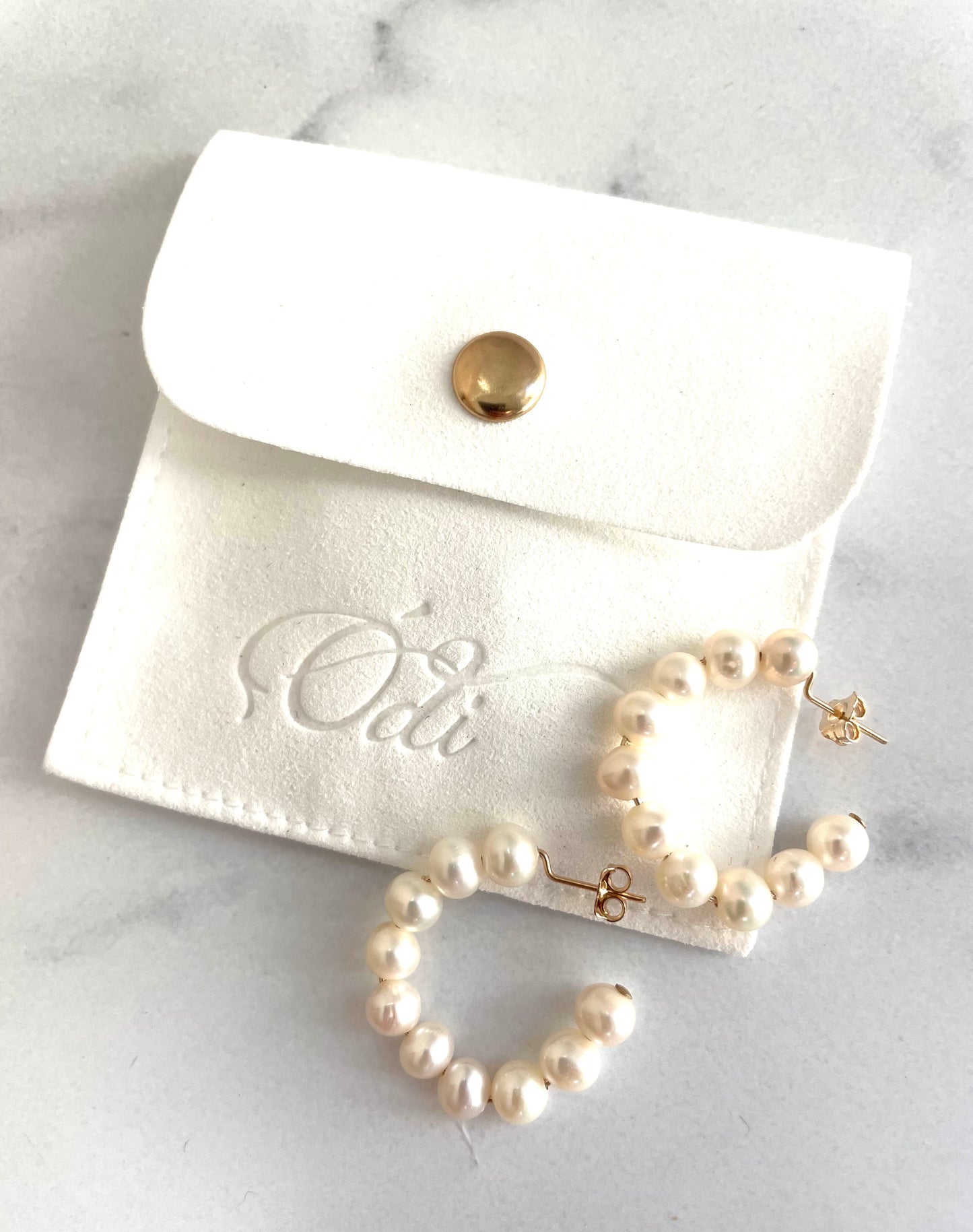 White Pearl Moon Hoops-fresh water pearl #137 #176