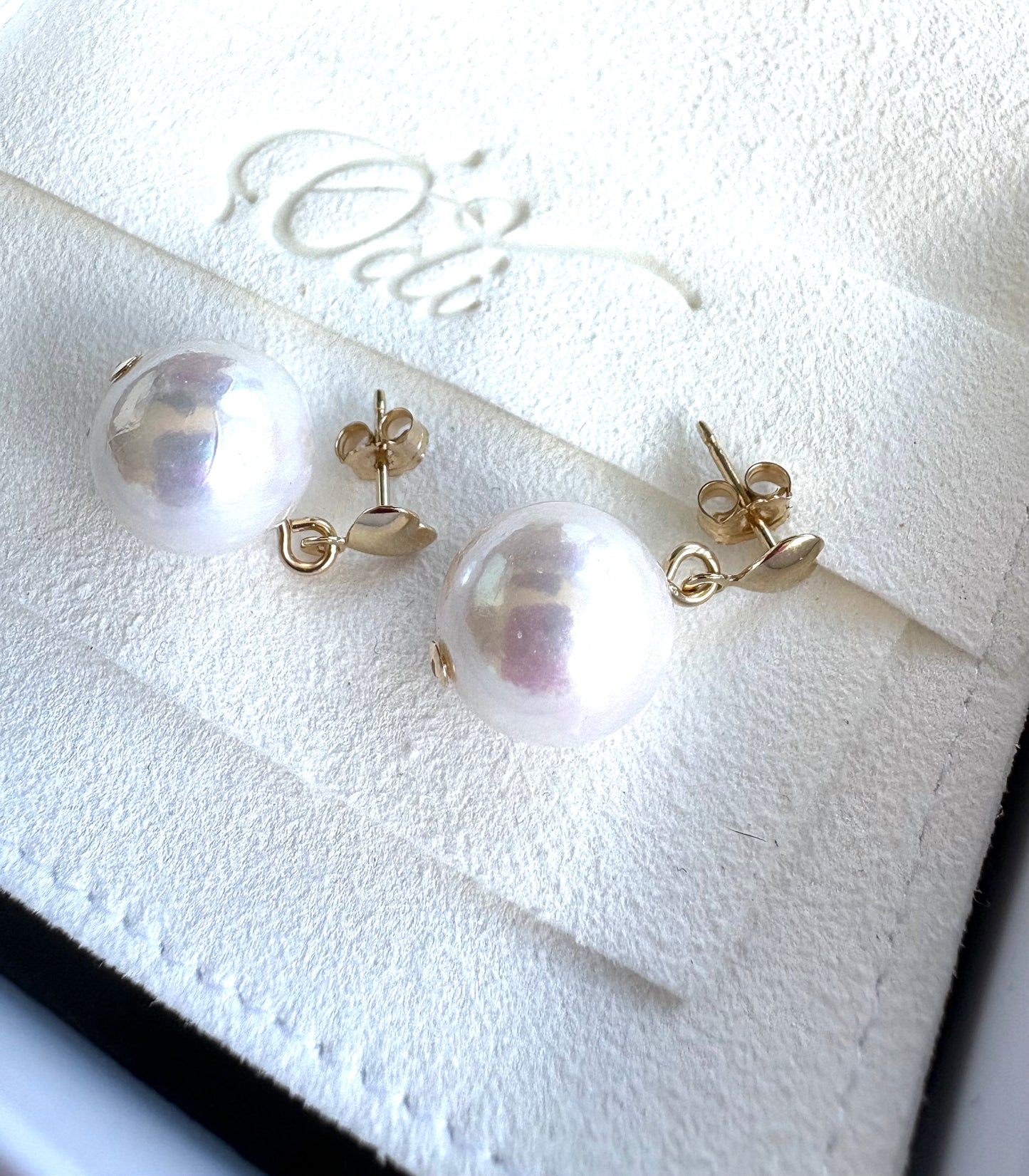 Heart Pearls Stud Dangle- 14k Gold Fill