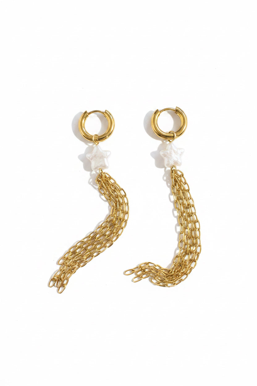 Shooting Star Earrings-Gold