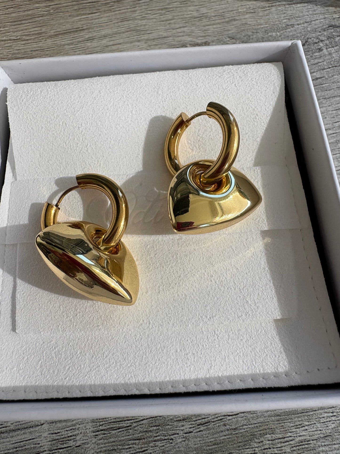 Gold Ingot Modern Hoop Earrings