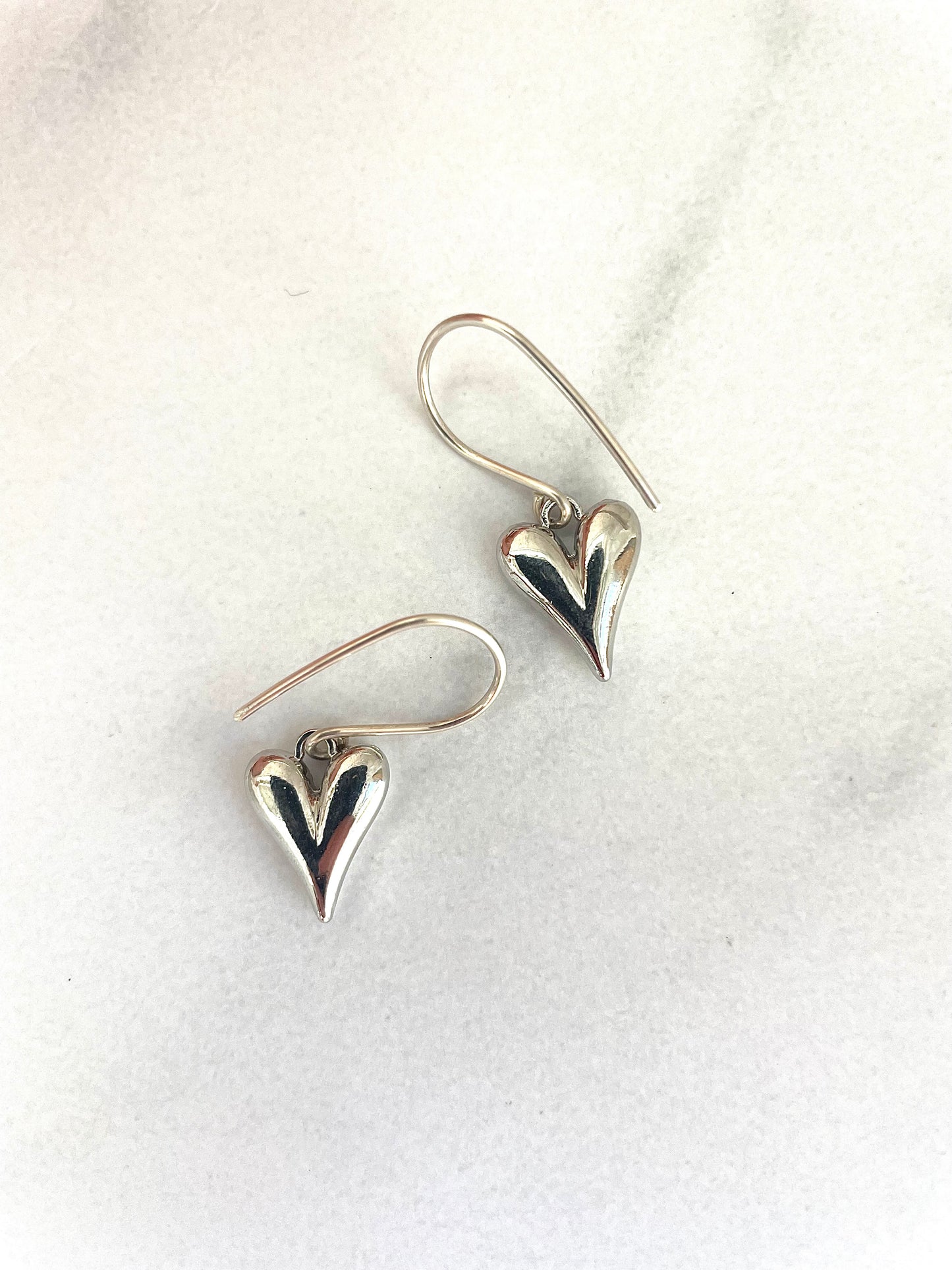 Modern Hearts- Earrings in Silver- small version #182