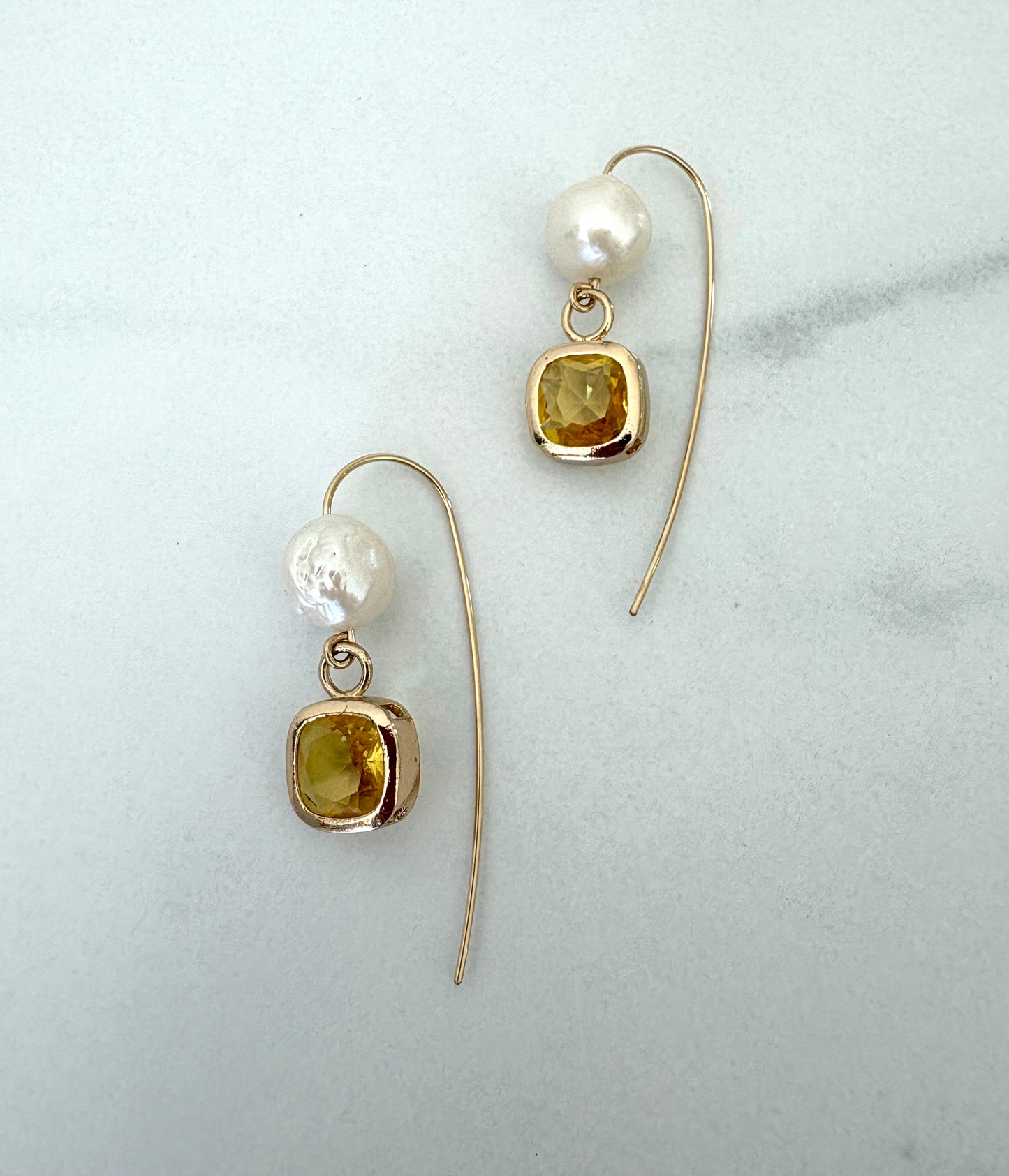 Pearl & Cushion Statement Ear wires