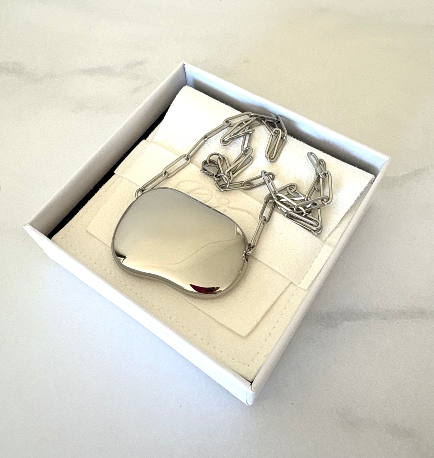 Pebble Necklace-Gold Stainless Steel