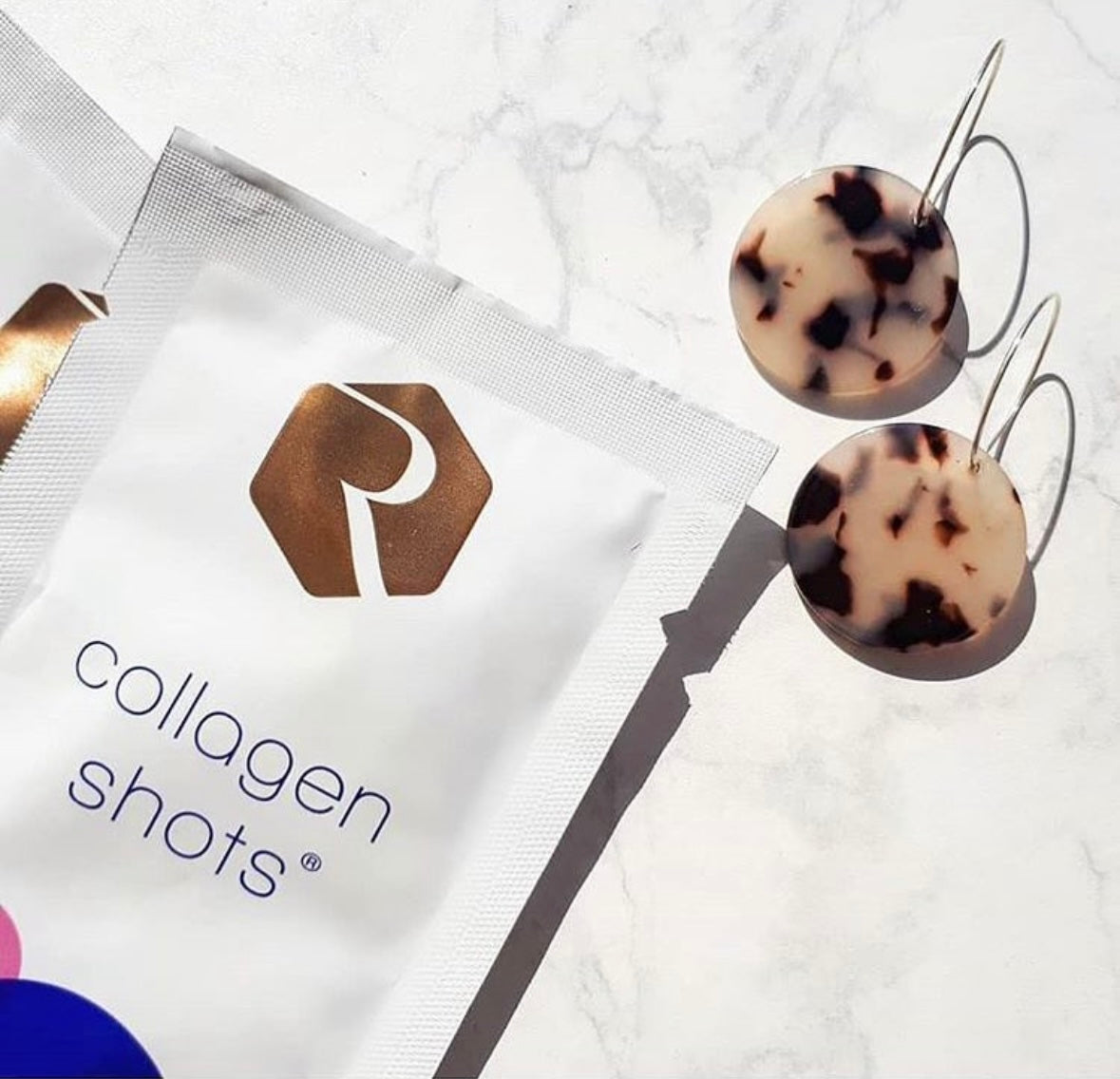 Tortoiseshell Disc Hoops Blonde or Amber