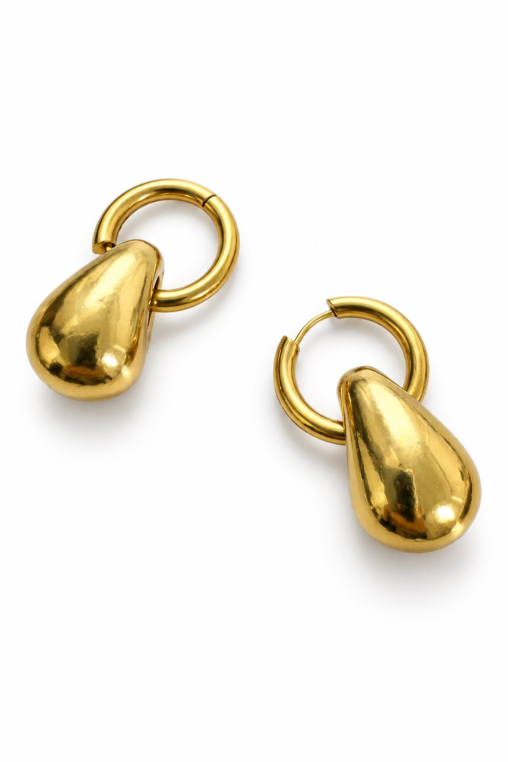 Metal Drop Hoops - Gold