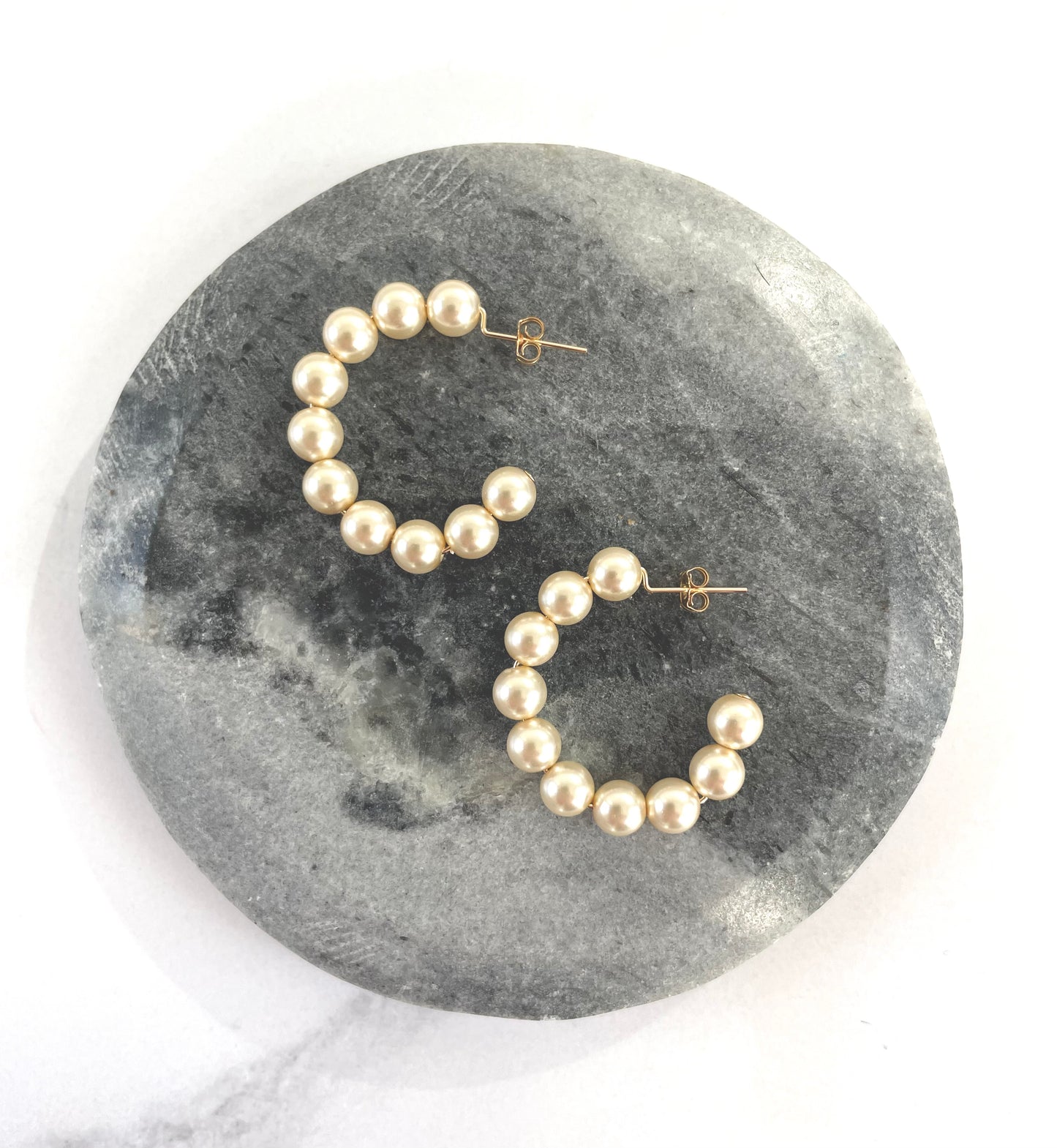 Swarovski Cream Pearl Hoops #241 #240