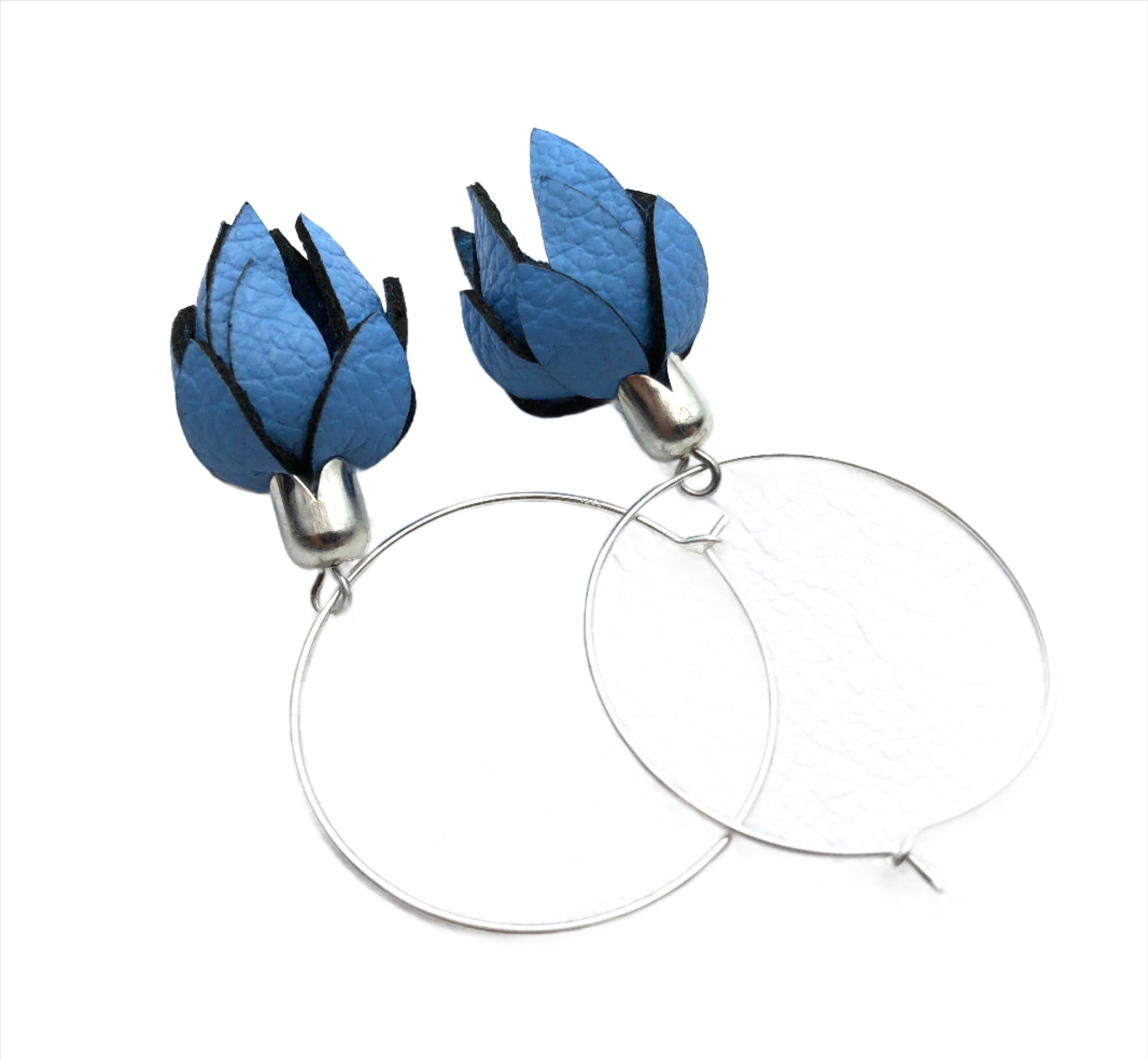 leather flower bud on hoop