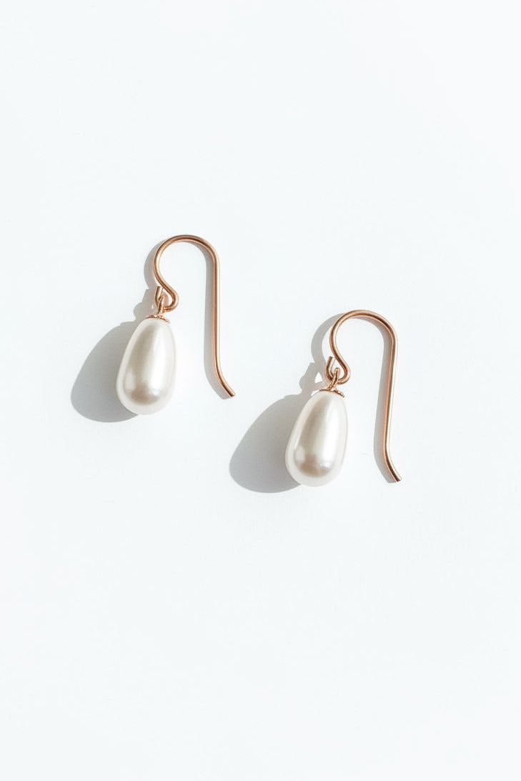 Rose Gold Filled Pearl Droplets
