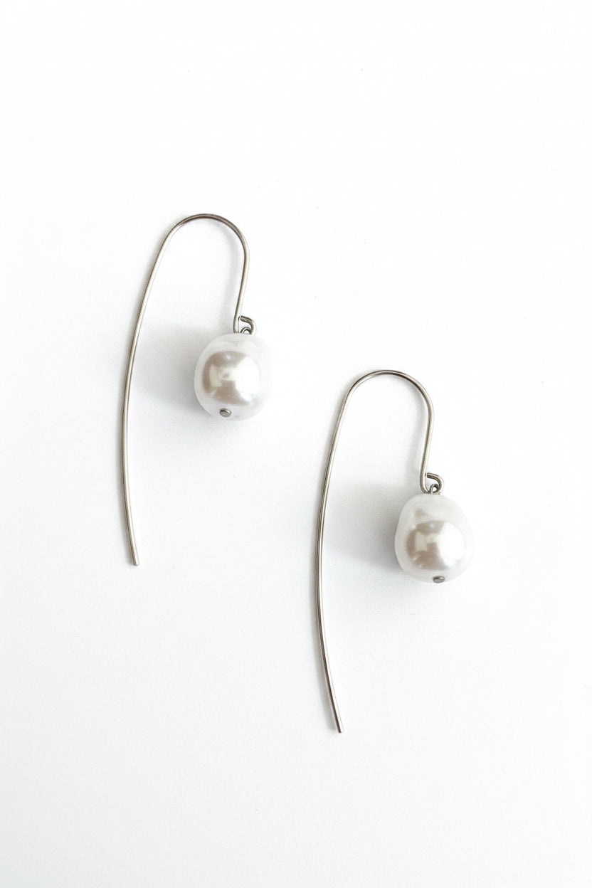 Baroque Pearl Statement Ear wires Sterling Silver