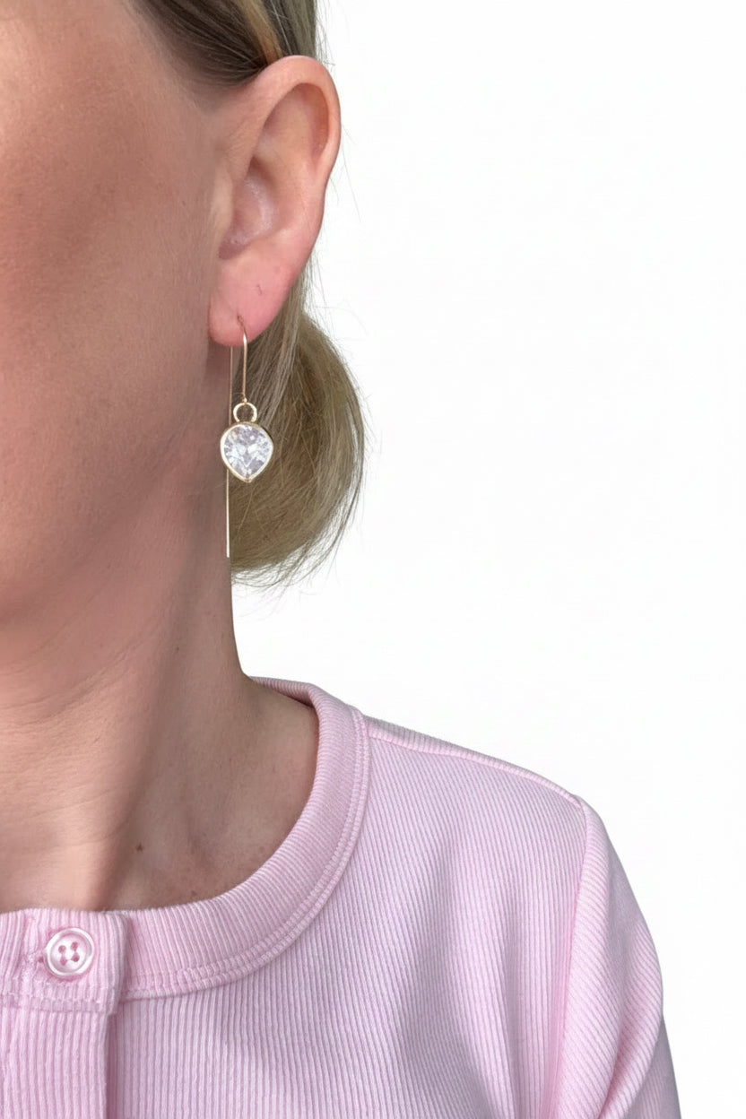 Ice Dewdrops on Gold filled statement Ear Wires