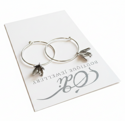 Luxe Loan Botanical Silver Hoop Earrings