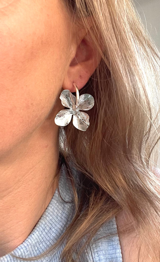 Floral Hoops- Gold or Silver