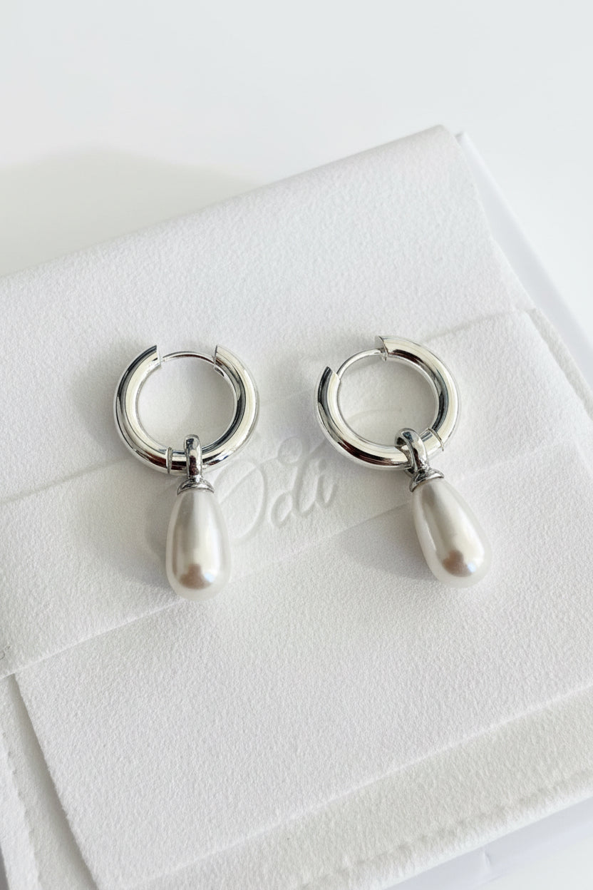 Pearl Droplet Hoops