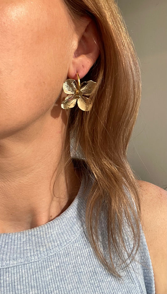 Floral Hoops - Gold or Silver