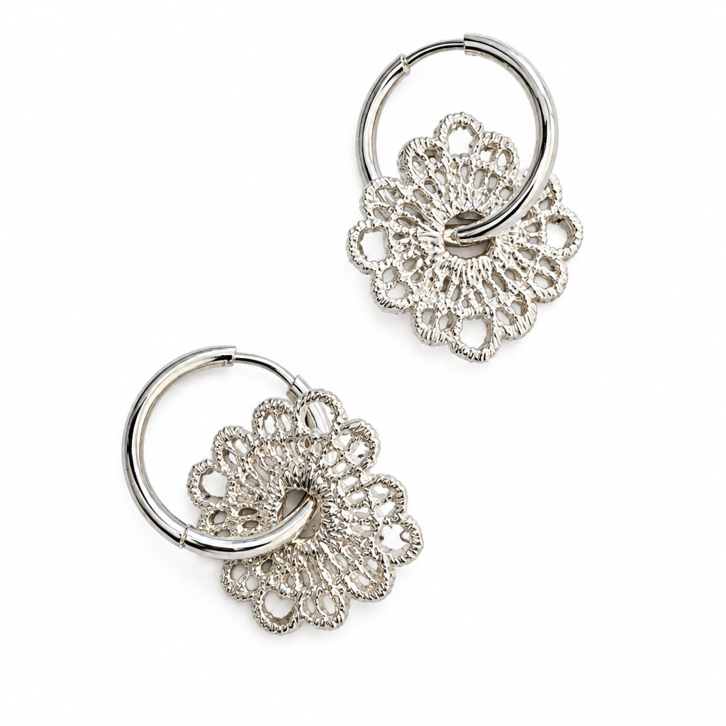 lace Hoops Gold or Silver