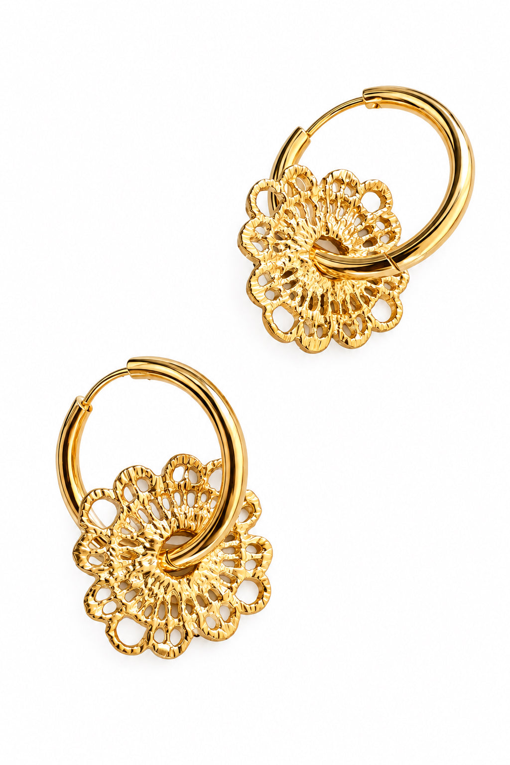 lace Hoops Gold or Silver