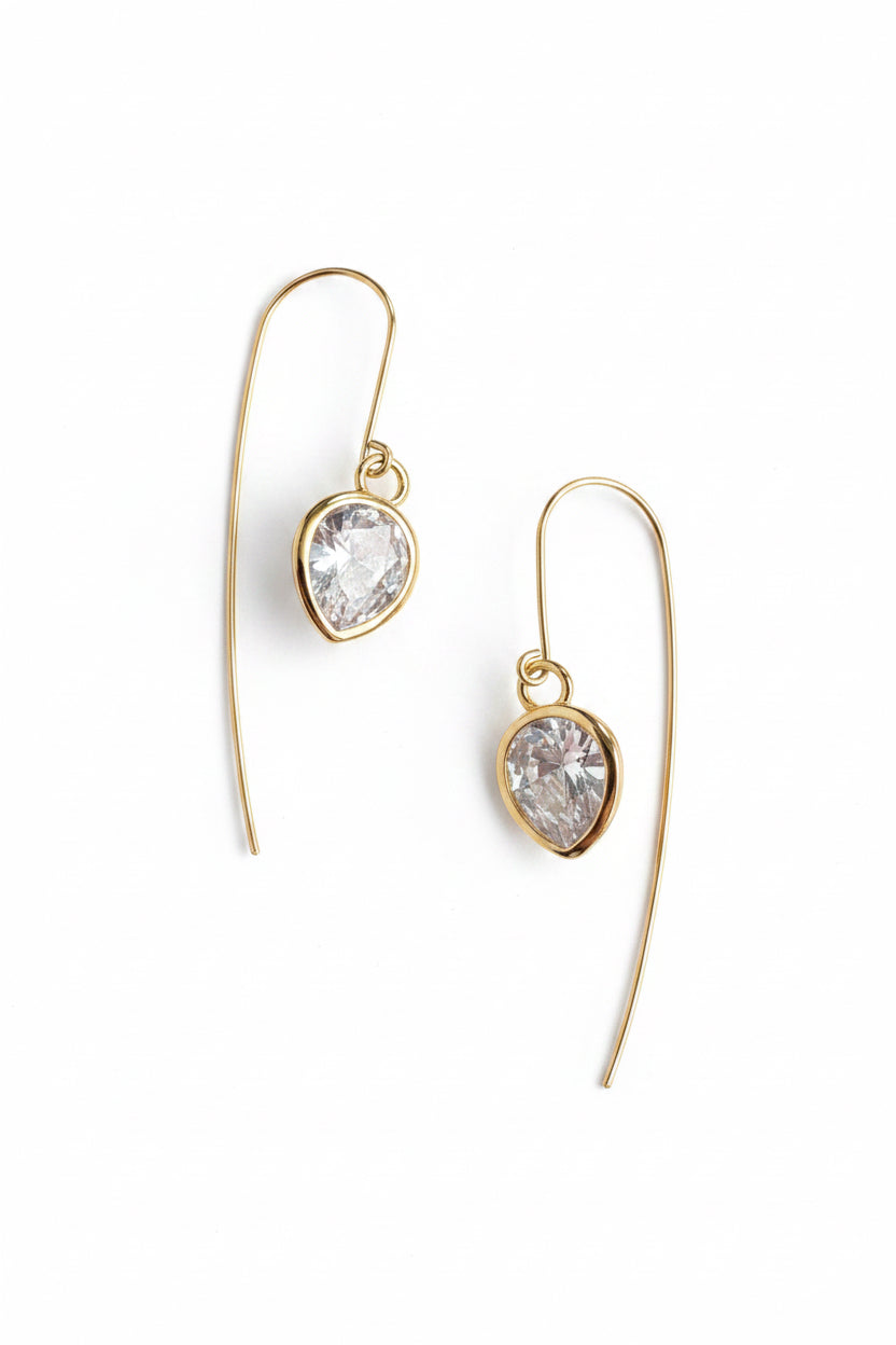 Ice Dewdrops on Gold filled statement Ear Wires