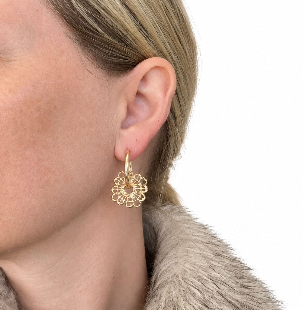 lace Hoops Gold or Silver