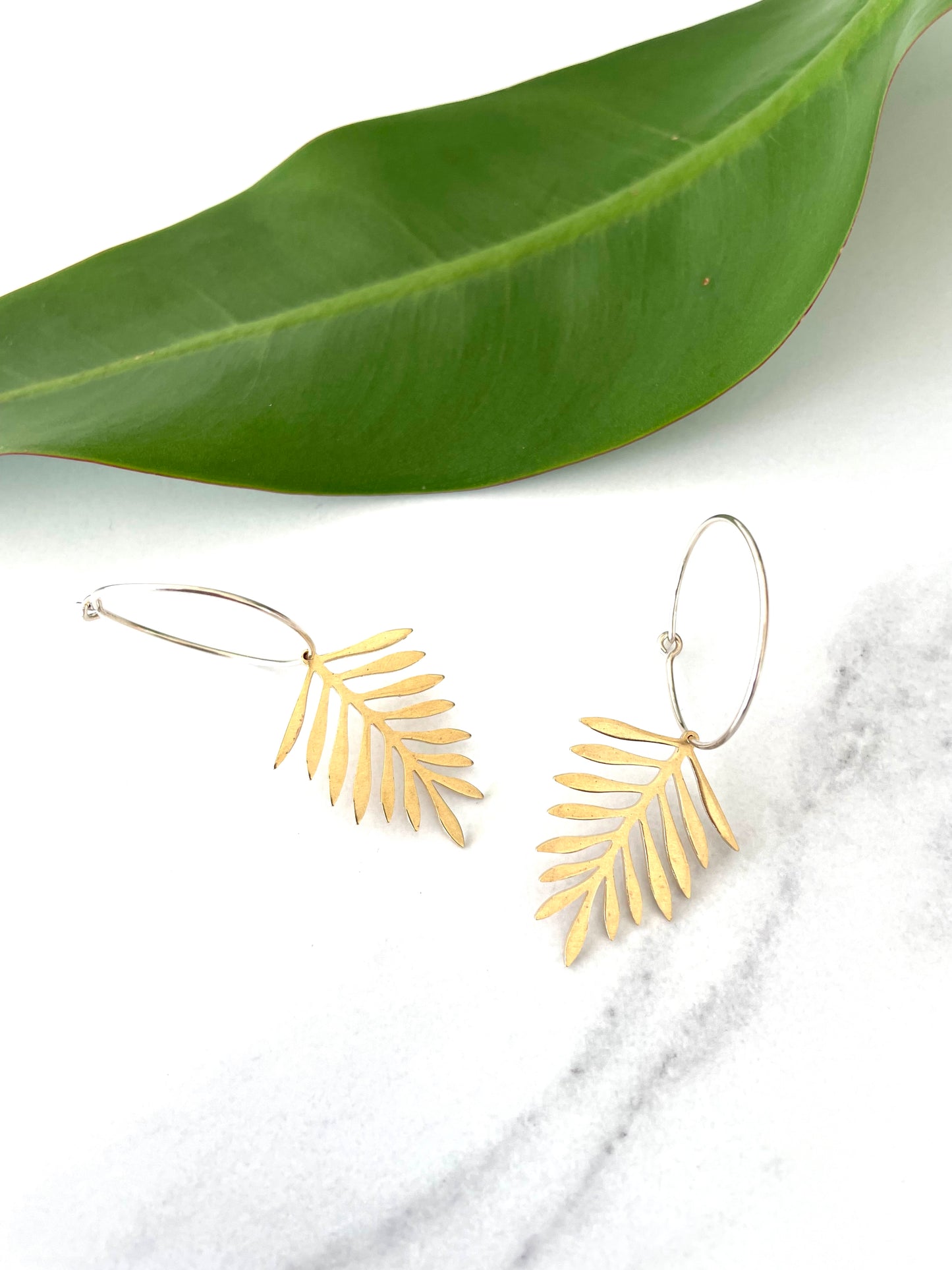 Contrasts Earrings Palm Frond