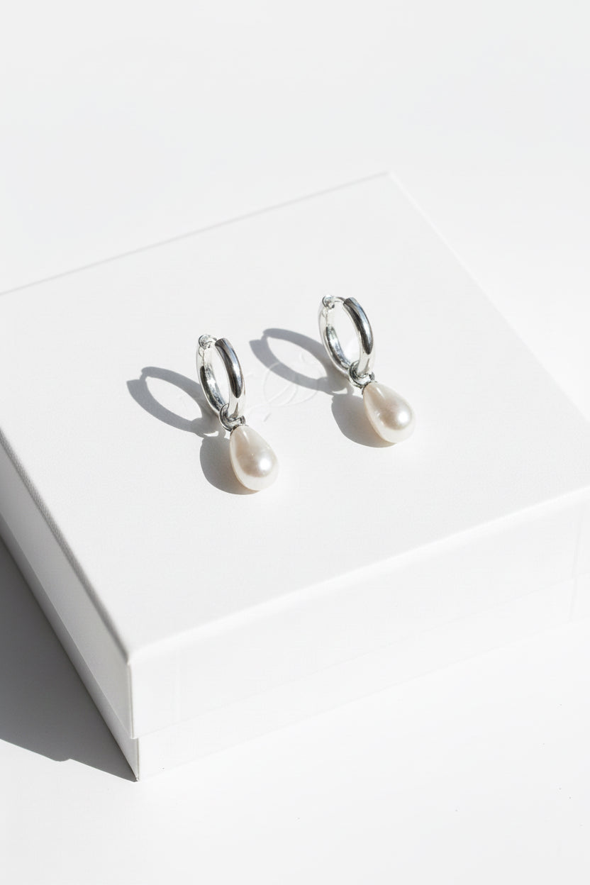 Pearl Droplet Hoops