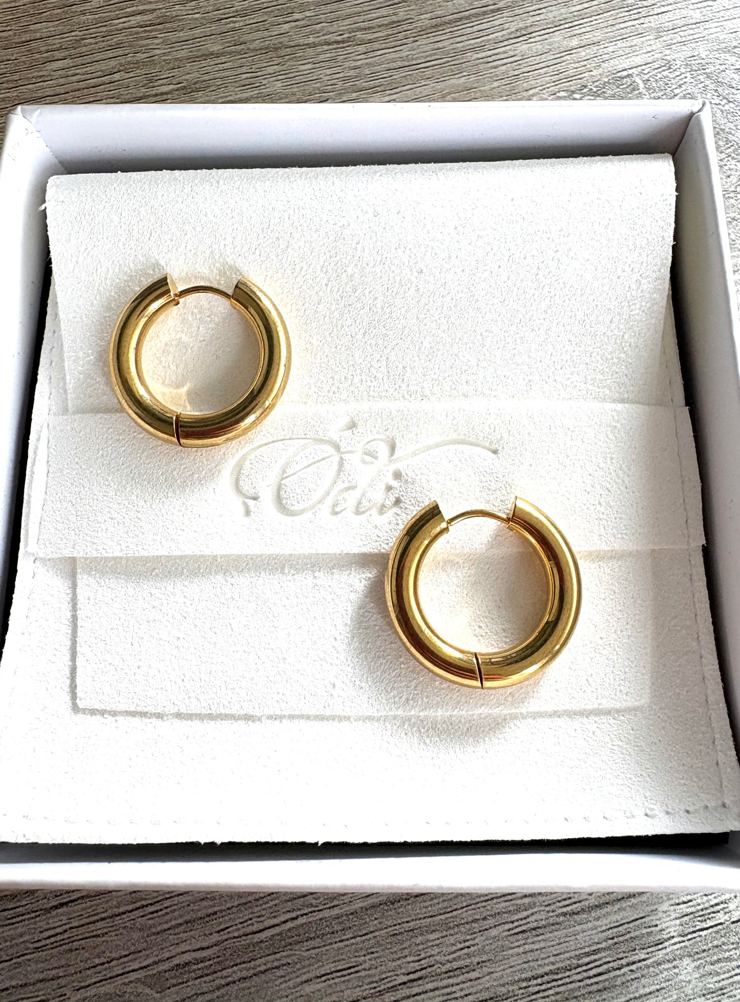 Plain & Layering Hoops Stainless Steel Gold