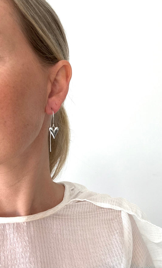 Modern Hearts- Earrings  in Silver