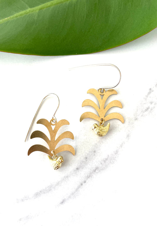 Palm Bird Earrings