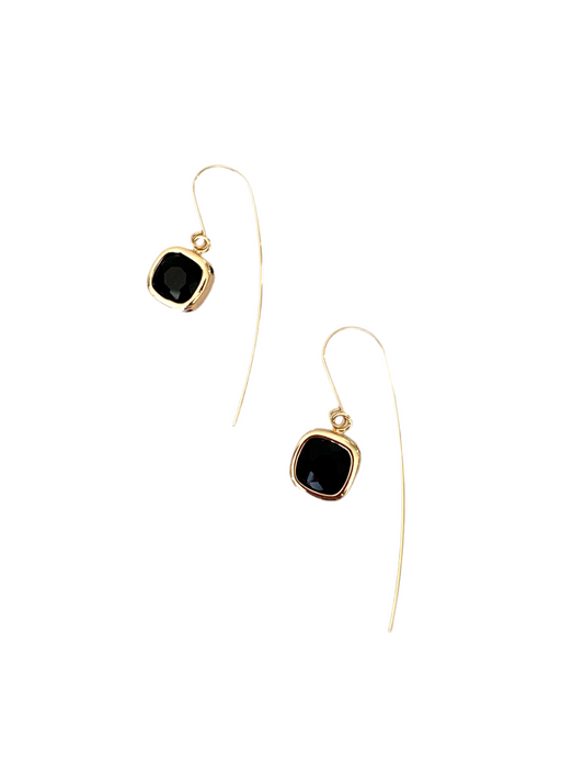 Cushion cut Jewel on Statement Ear Wires