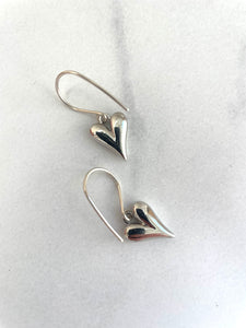 Modern Hearts- small Ear Wires Earrings  in Gold or silver