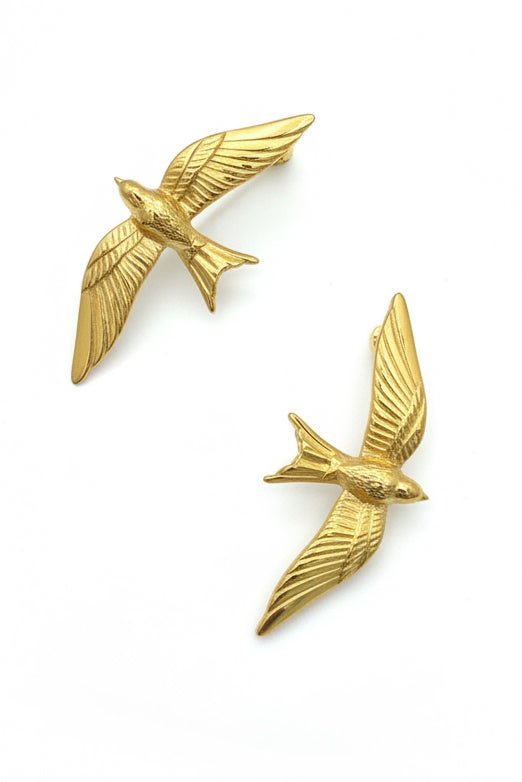 Soaring Birds Stud Earrings Stainless Steel