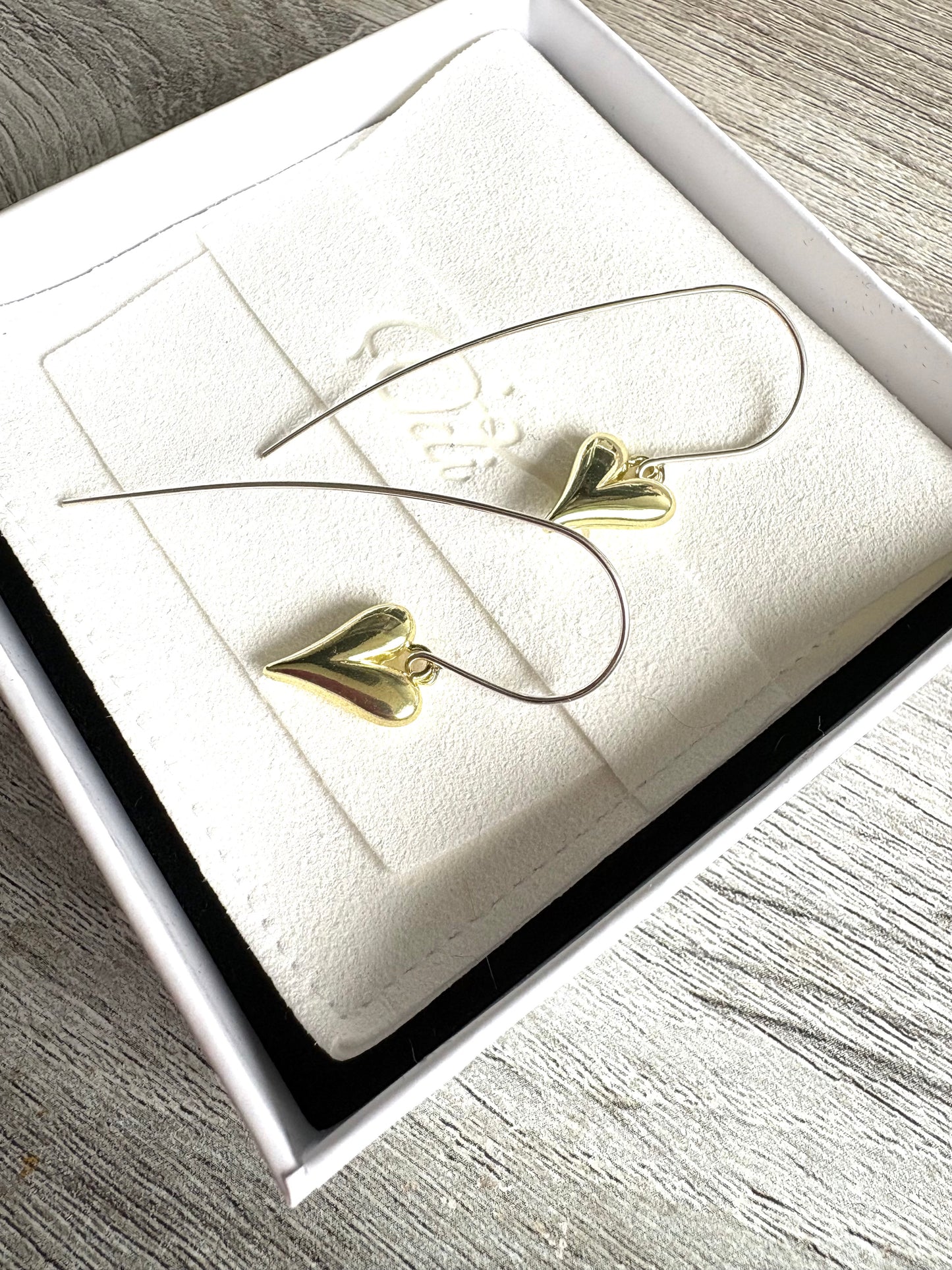 Contrasts Modern Hearts- Earrings-Gold & Sterling Silver