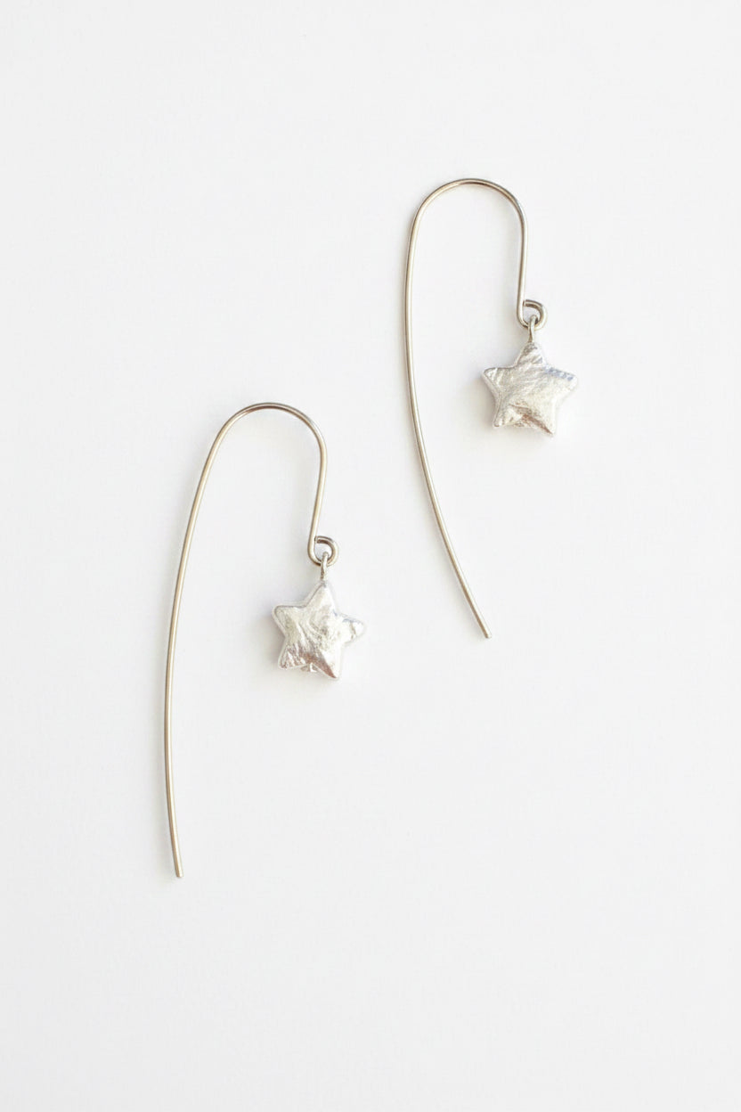 Real Fresh Water Star Pearl 925 Sterling Silver earrings