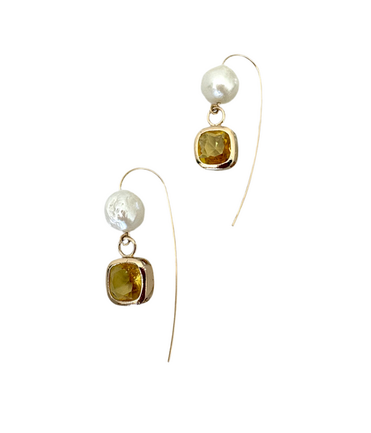Pearl & Cushion Statement Ear wires