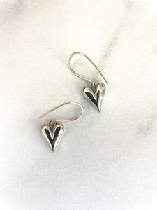 Modern Hearts- small Ear Wires Earrings  in Gold or silver
