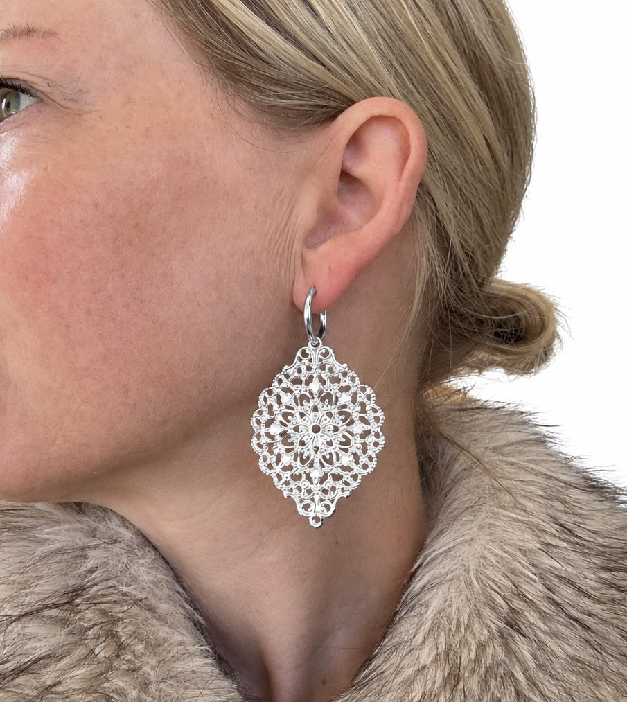 Flower Lace Statement Earrings