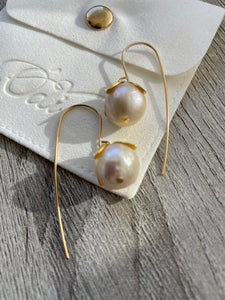 Botanical Pearls on large Ear Wires