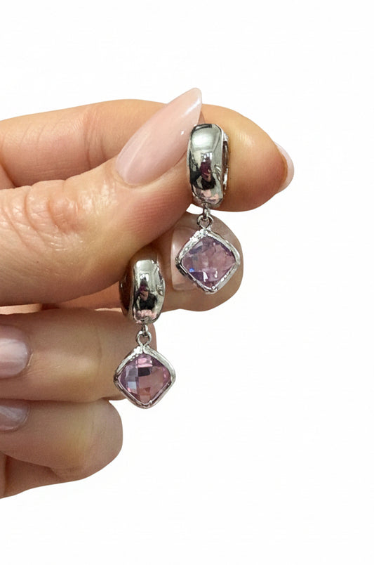Rhombus Pink & Silver Huggies