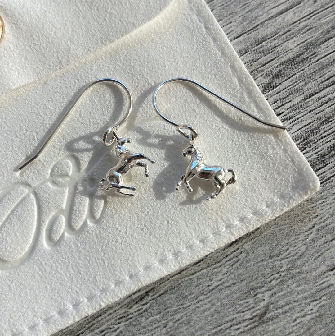 Odi Jewellery - Tiny Prancing Horse Earrings