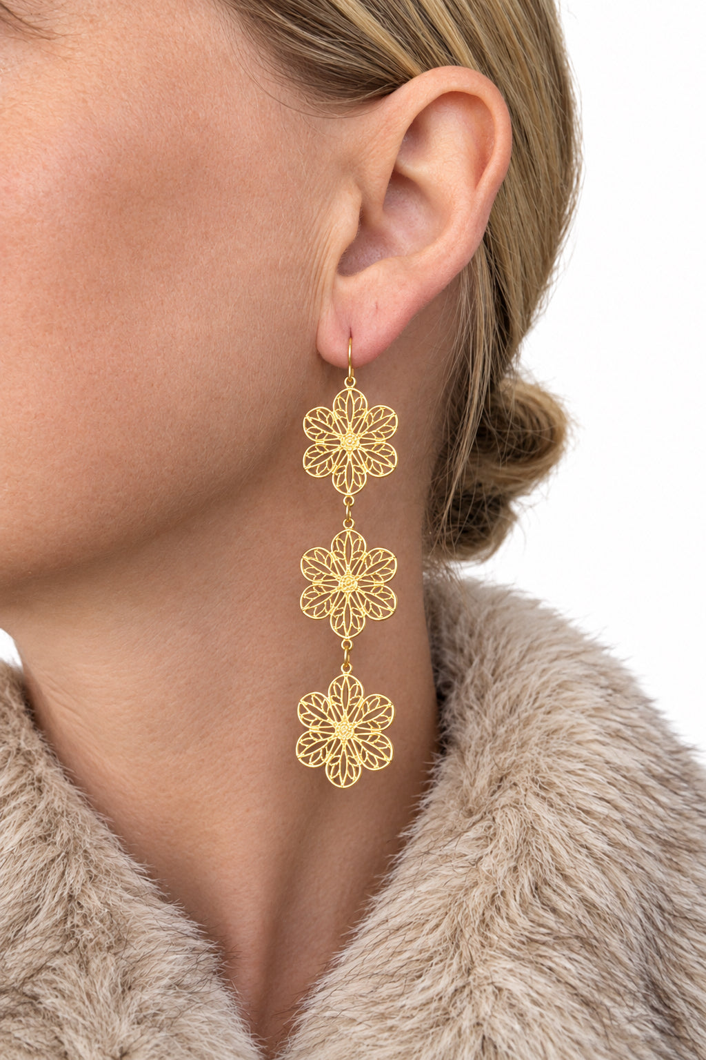 Flower Petal Statement Earrings