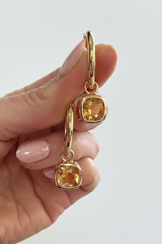 Glass Cushion Hoops Yellow